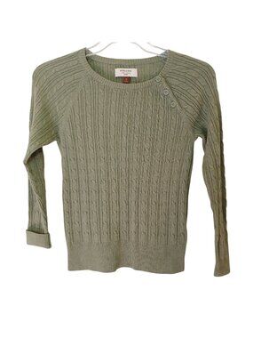 Sonoma Life + Style Petite Cable Knit Sweater Petite Small PS Green Cotton #D-30